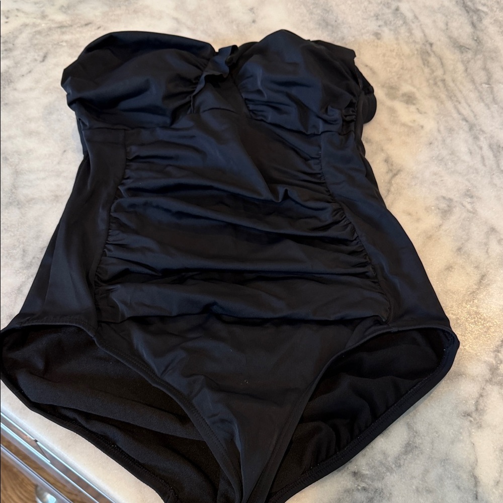 Jantzen Black Ruched One-Piece Swimsuit